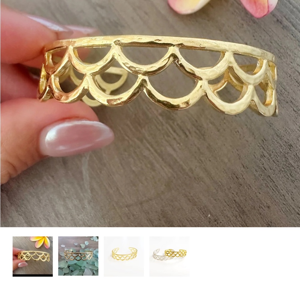 14k Gold Vermeil Mermaid Scale Bracelet